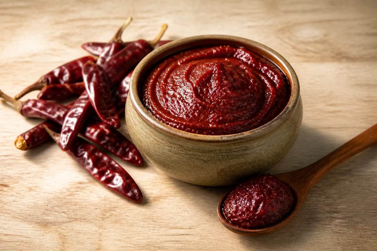 Gochujang, pâte de piment coréenne en bol céramique